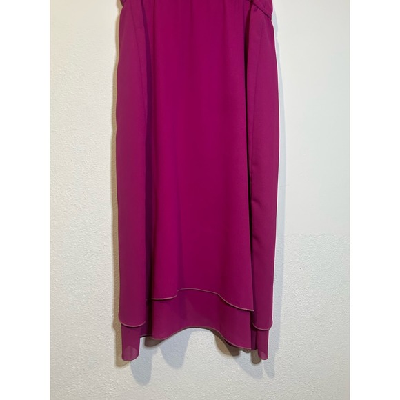 Vintage Ferrali by Phillipe Pink Blouson Tiered Ruffle Chiffon Dress Size 3/4 - Picture 7 of 11